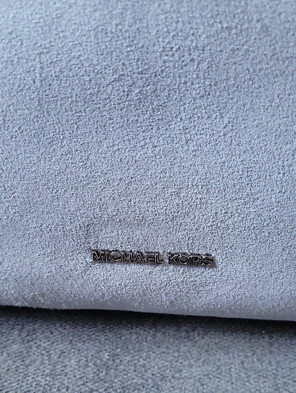 Michael Kors Light Blue Suede Shoulder Bag with Gold Logo - Picture 2 of 6